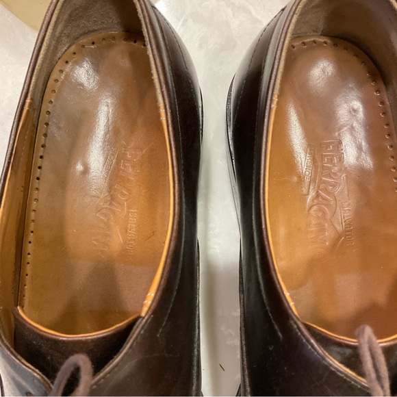 Salvatore Ferragamo Brown Calf Leather Cap Toe Oxford Dress Shoes, Men’s Sz 12 D - Picture 14 of 16